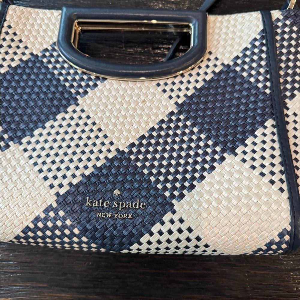 Kate Spade Navy and Cream Plaid Tote